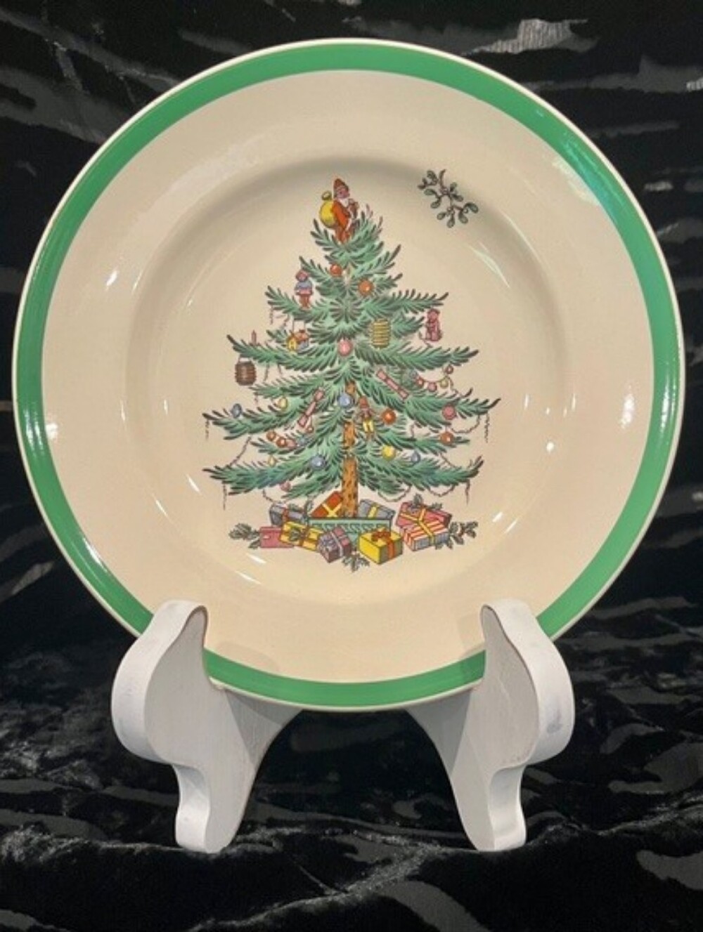 Mint Vintage Pre-1980 Spode Christmas Tree 6.5" Bread Plate Made In England
